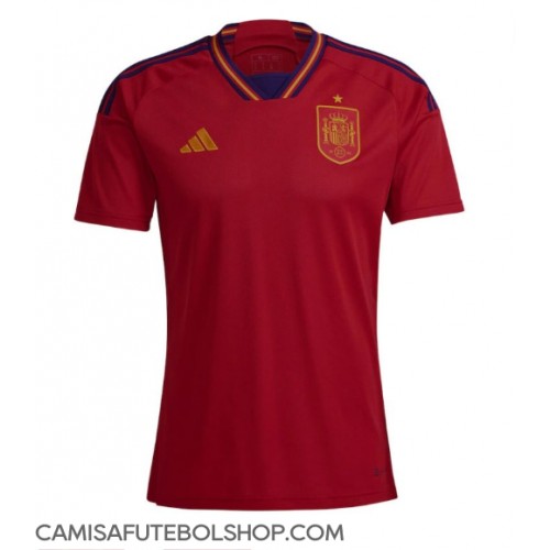Camisa de time de futebol Espanha Replicas 1º Equipamento Mundo 2022 Manga Curta